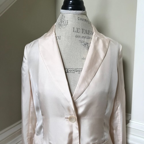 NWT JCrew Collection Deconstructed Blazer Jacket Womens 0 Orange Silk Unlined - Picture 4 of 12