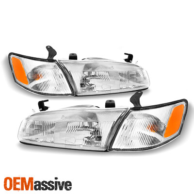 Fits 1997 1998 1999 Toyota Camry Headlights Headlamps + Corner Lights Set