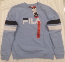 NWT Fila Women's Natalie Crewneck Pullover Fleece Sweatshirt, Blue, M 8-10 