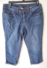 FADED GLORY Dark Blue Jeans Women's Capri Pants 8