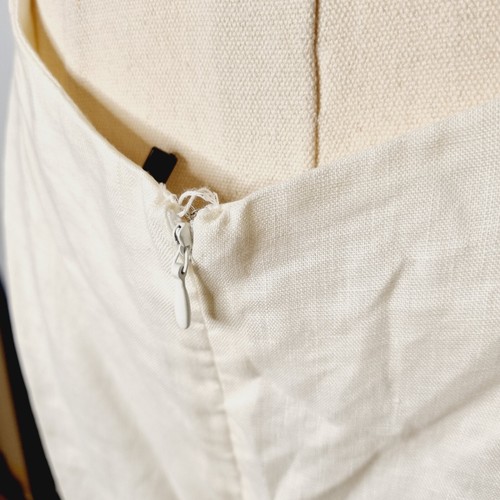 Aere Size 14 Cross Back Ivory Linen Maxi Dress Fully Cotton Lining NWT - Picture 9 of 12