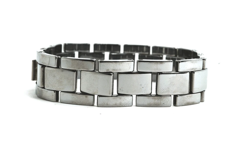 Pulsera de eslabones grandes cincel de acero inoxidable para hombre con caja Foto 3 de 4