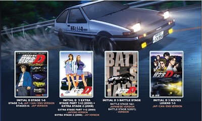 DVD Anime INITIAL D COMPLETE Stage 1-6 +3 Movie +3 Extra Stage +3