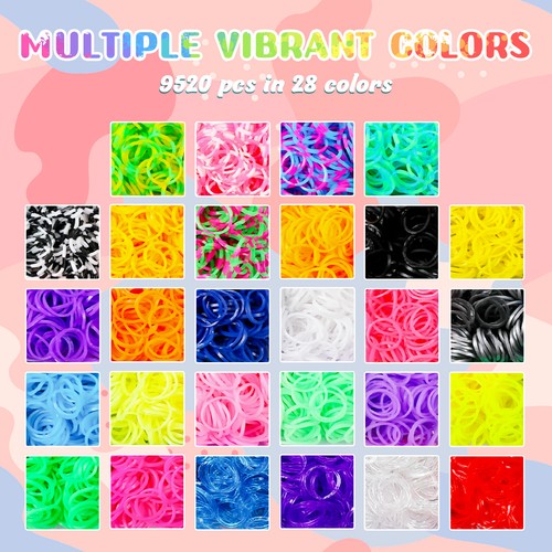 HTVRONT Rubber Band Bracelet Kit 10000+ Loom Bracelet Making Kit for Kids Gift - Picture 2 of 9