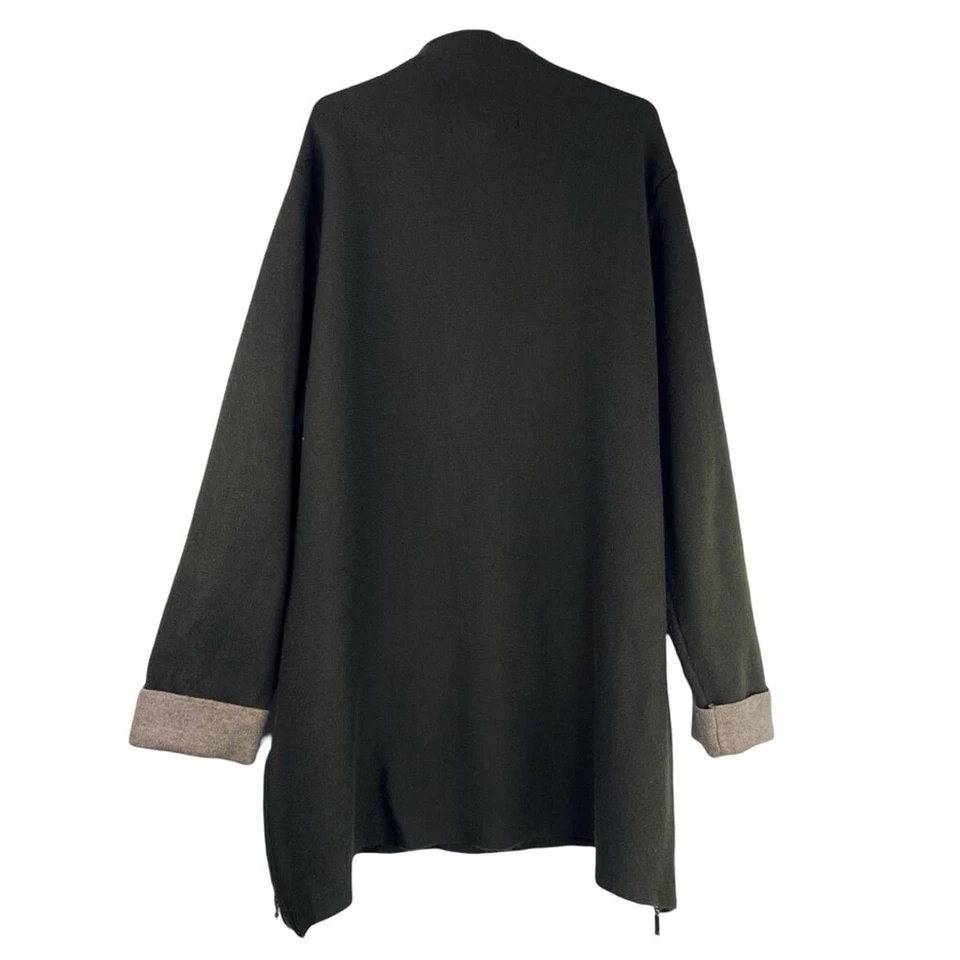 TAHARI Niñas Niños Verde Oliva, Túnica Larga Cuello Alto con Puño de Muñeca Bronceado Doblado L Foto 2 de 4