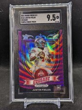 2021 Panini Prizm draft picks Justin Fields Crusade Purple Wave Prizm SGC 9.5