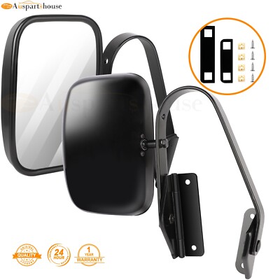Pair Of Stainless Steel Manual Mirrors For Ford F-Series Trucks - Chrome Finish
