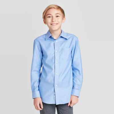 Cat & Jack Boys Light Blue Long Sleeve Button-Down Dress Shirt 12-14 L, 14 XL | eBay Cat & Jack Boys Light Blue Long Sleeve Button-Down Dress Shirt 12-14 L, 14 XL | eBay