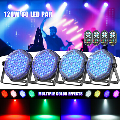 120W LED Par Strahler 60 LED Bühnenlicht RGBW DMX Strobe DJ Party Weihnachten