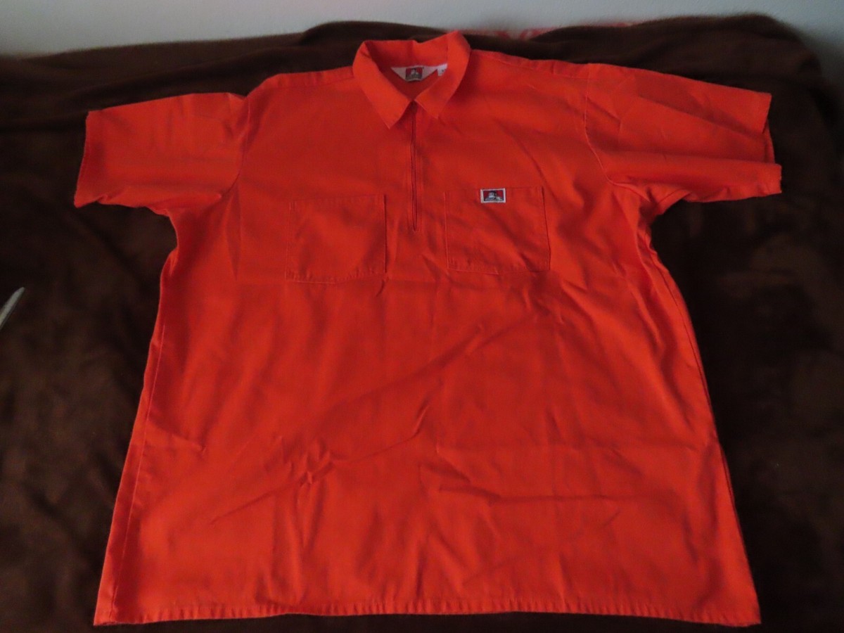j*t様 90s FB COUNTY 2XL アメリ製 BEN DAVIS チカ Ben Davis Shirt Mens 2XL Orange 1/4 Zip Workwear Vtg Made in USA