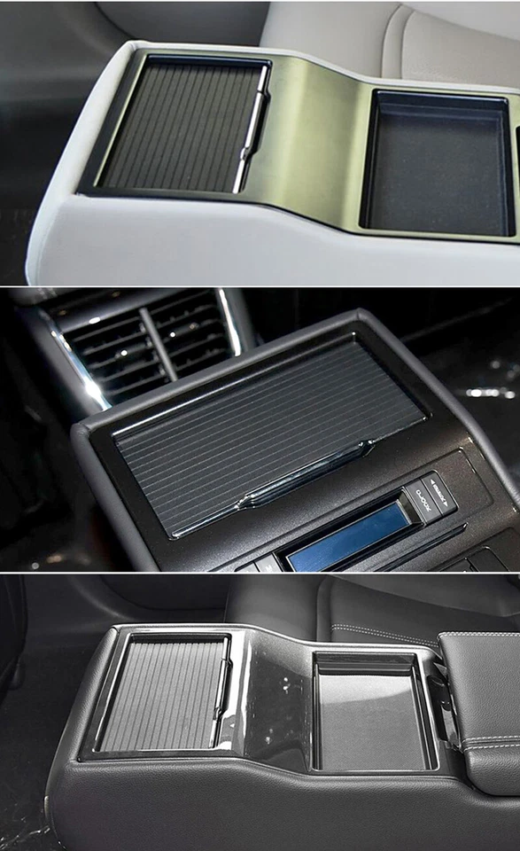 Persiana enrollable portavasos central asiento trasero coche ABS negra para Ford Taurus 2015-2019 Foto 2 de 4