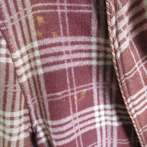 Vintage Leuchtfeuer Bademantel 20er - 40er Jahre braun weiß kariert Karo Gürtel Unisex Morgenmantel - Bild 5 von 17