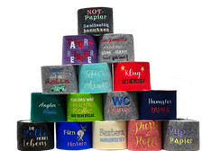 WC Toilettenpapier Banderole Spruch Husse Klopapier * bestickt * AUSWAHL 1