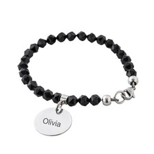 Personalized Charm Bracelet For Women Girls Black Style Beads Name Jewelry Ebony