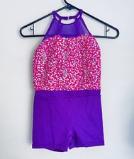 Weissman Dance Costume Competition Purple Sequin Biketard 11210 Child MC Medium