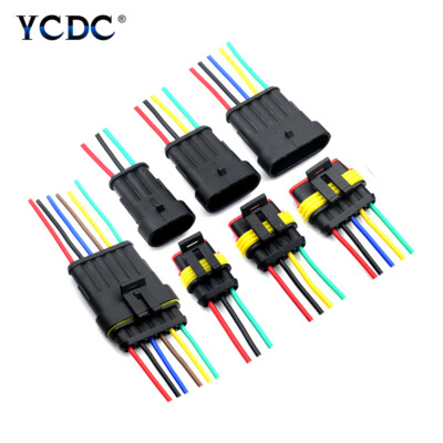Wasserdicht Elektrische KFZ Steckverbinder 6cm Kabel 18 AWG Terminal 1-6 Pin D7
