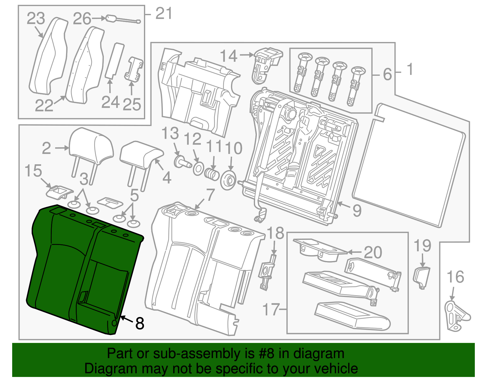 Genuine GM Seat Back Cover 95970916 eBay