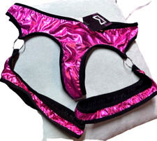 SZ M String Bikini Wet Slippery Satin Pink Second Skin