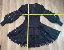 ZIMMERMAN Barney's NY Dark Navy Eyelet Lace Trim Dress Size 1/S NWOT MSRP $1200