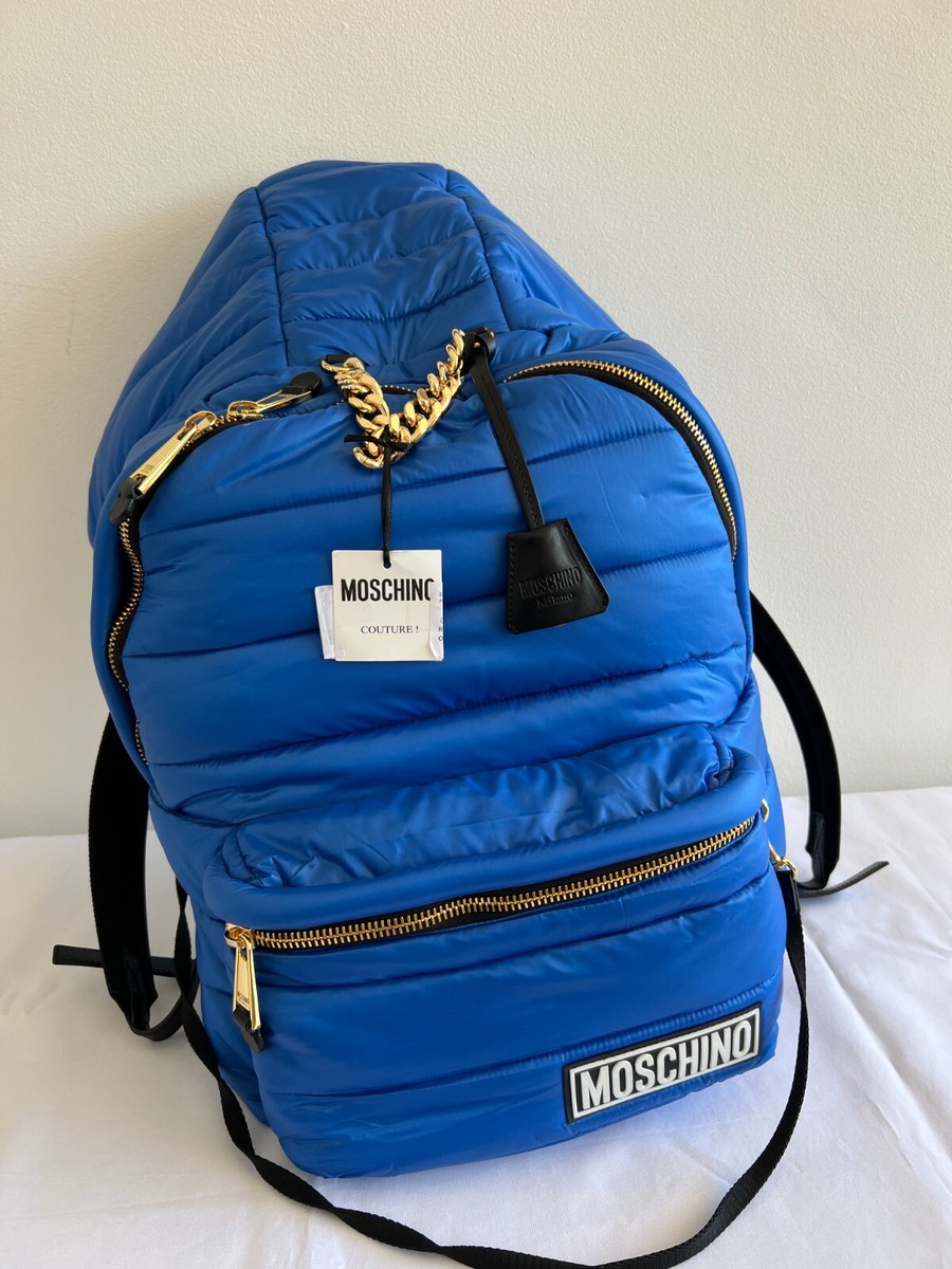 AW20 Moschino Couture Jeremy Scott OVERSIZED Blue Backpack with