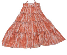 Shein Orange Print Tiered Sleeveless Maxi Dress Women's Size Small NEW