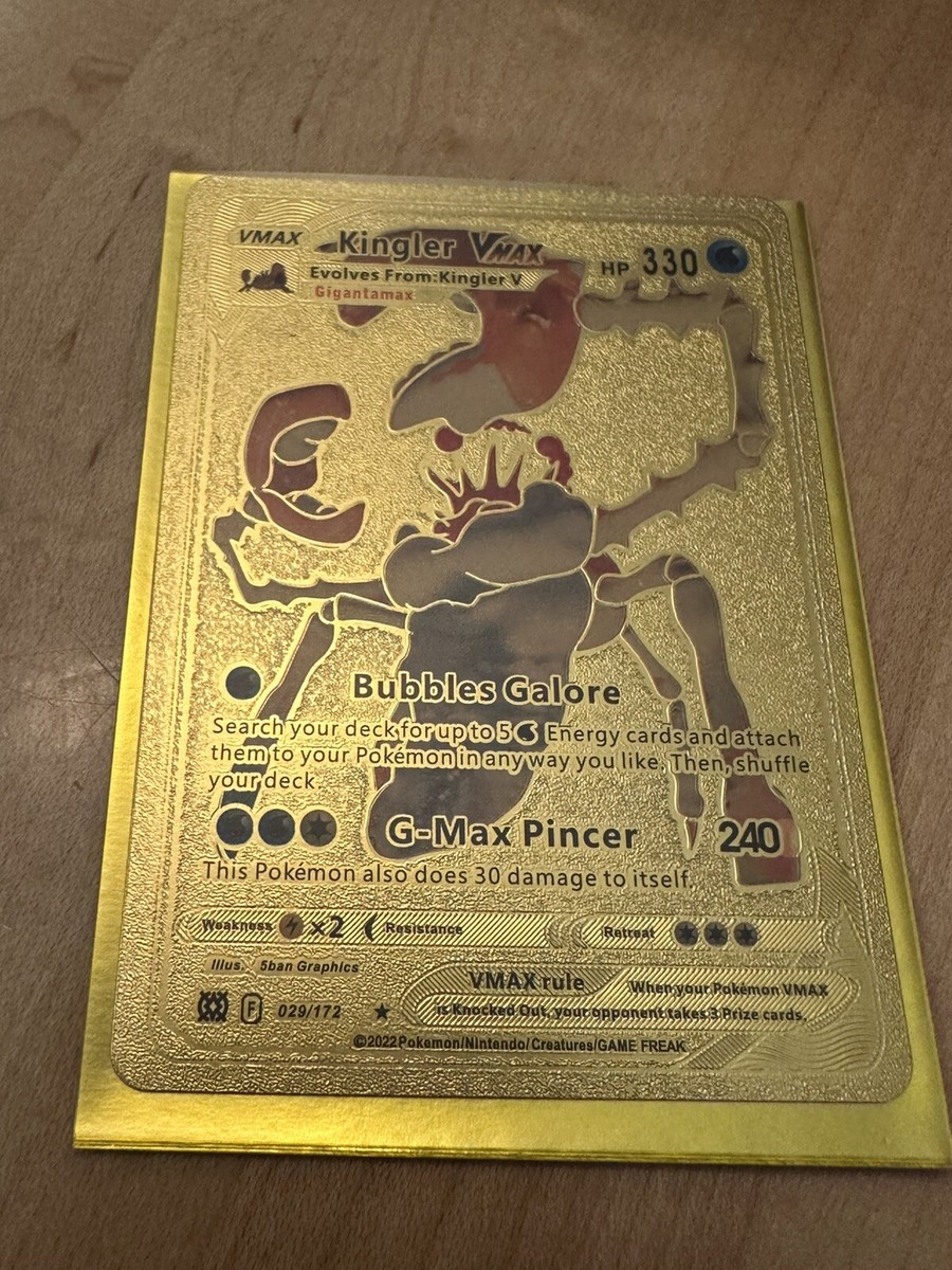 Kingler VMAX Gold Foil Fan Art Pokemon Card
