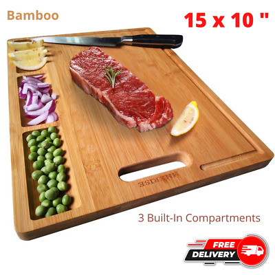 Thick End Grain Bamboo Cutting Board Kitchen Butcher Carving Chopping Block