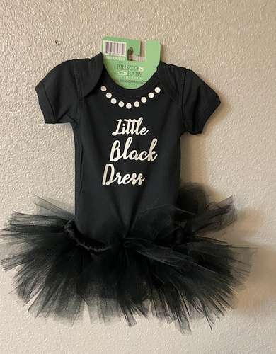 Hand designed original newborn "Little Black Dress" w/tule tutu