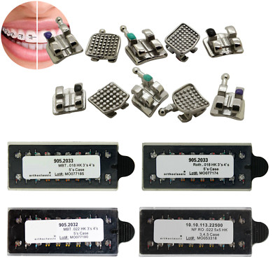 Dental Orthodontic Bracket Mini Metal Braces O C MINI ROTH MBT 022 018 345Hooks