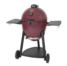 47" Powder Coated Red Freestanding Cart Charcoal Grill Outdoor Cooking Smoking