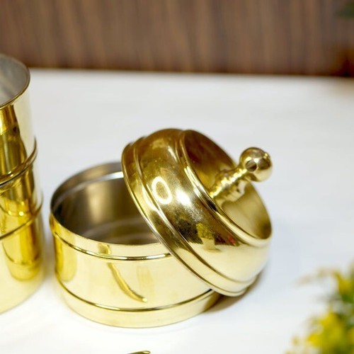 Brass Tiffin Box / Lunch Box with Tin Coating - Picture 12 of 12