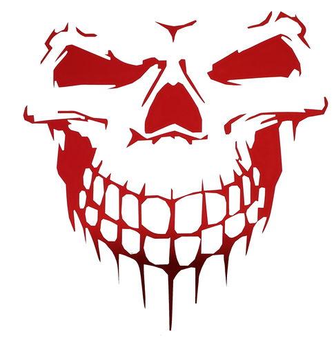 SKULL FACE STICKER DECAL CAR TRUCK DOOR BODY HOOD CHROME or COLORS - Picture 5 of 9