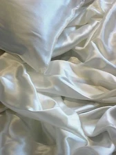 Luxurious 100% silk charmeuse Duvet Cover King White LAST ONE