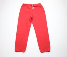 Vtg 70s Streetwear Mens Large Faded Blank Heavyweight Sweatpants Joggers Red USA