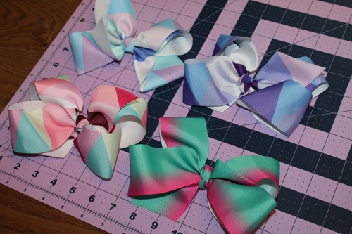 CUTE Little Girl GIRLS Large Cheer Clip On Bow LOT Dance Gymnastics School Dress - Picture 4 of 12