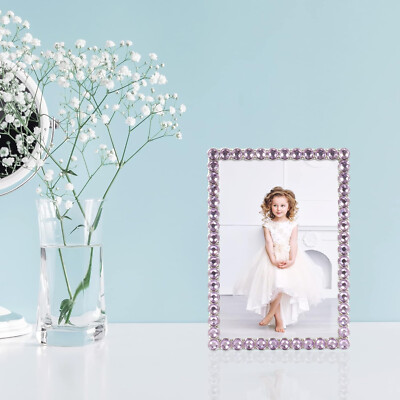 4x6 Silver Metal Sparkle Frame - Bright Lilac