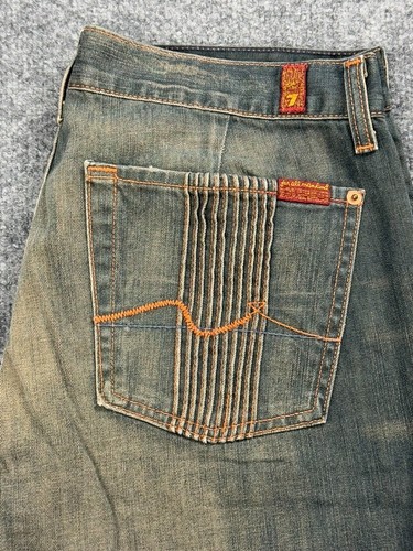 Vintage Seven 7 For All Mankind Bootcut Mens Jeans Blue Jerome Dahan Y2K 31X32 - Picture 2 of 14