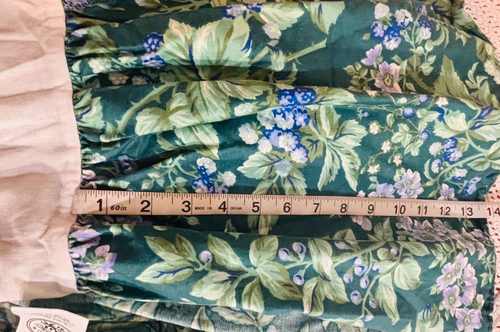 VTG Laura Ashley BRAMBLE BERRY Green Floral Western Full Dust Ruffle Bed Skirt - Picture 9 of 12