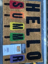  Hello Summer Coir Doormat - Cute Welcome Mat with Fun, Colorful Popsicle 