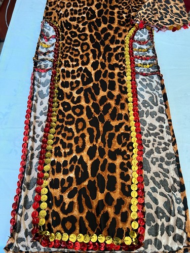 Egyptian Belly Dance Dress Saidi Costume, Baladi Galabia, Leopard Abaya, Kaftan - Bild 9 von 10