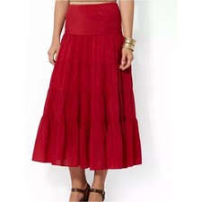 Lauren Ralph Lauren Layered Flowy Tiered Peasant Skirt Vintage Cotton XS
