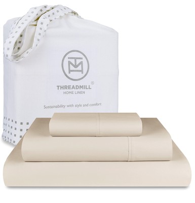 Threadmill 100% Cotton Sheets for Twin Size Bed - 600 Thread Count Twin Bed S...