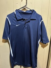 Men's Nike Dri Fit Blue/White Polo Shirt - Size M