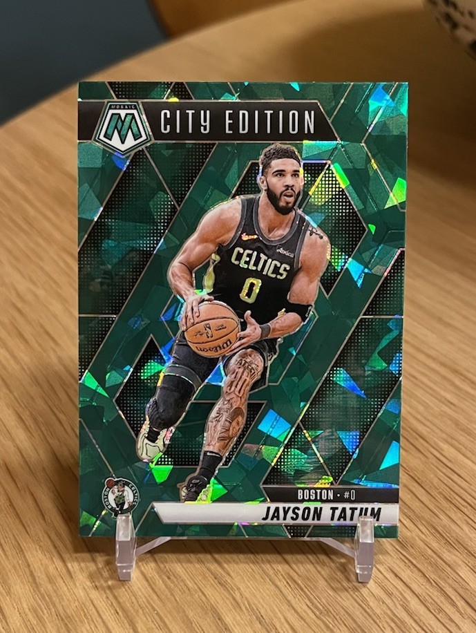 Panini 2024-25 Mosaic Jayson Tatum Celtics City Edition #287 Green Cracked Ice