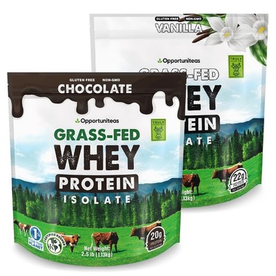 Opportuniteas Grass Fed Vanilla Choco Whey Protein Isolate Powder  20g Protei...