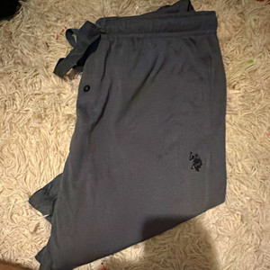U.S. Polo Assn. Men's M Gray Solid Pajama Pants Drawstring Elastic Waist