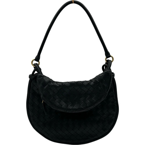 BOTTEGA VENETA Jodie Black Leather Shoulder Bag #OKB2623