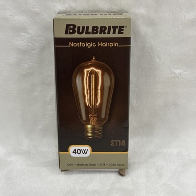 BulBrite Teardrop Nostalgic Hairpin Light Bulb Warm White 40 Watts ST18 #134018