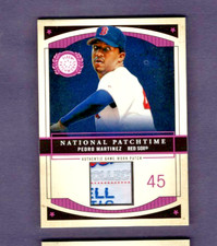 2003 FLEER PATCHWORK NATIONAL PATCH RUSSELL ATHLETIC LAUNDRY TAG PEDRO MARTINEZ