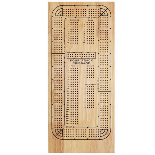 WE Games Classique Bois Massif, Planche à Cribbage 4 Pistes - Photo 5/7